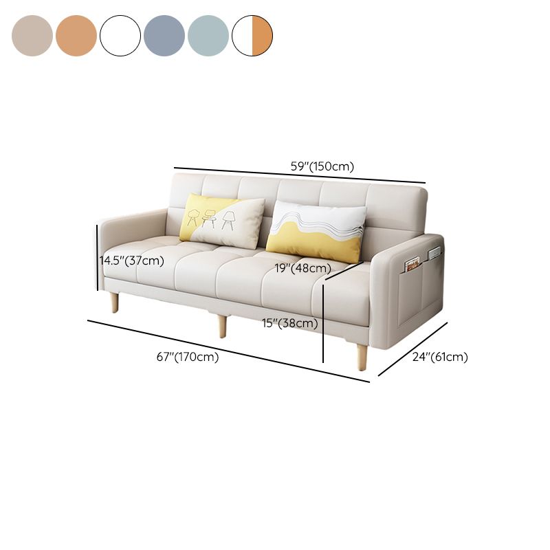 Modern Wood Frame Sofa with Anti Cat Scratch Fabric and Pillow Back