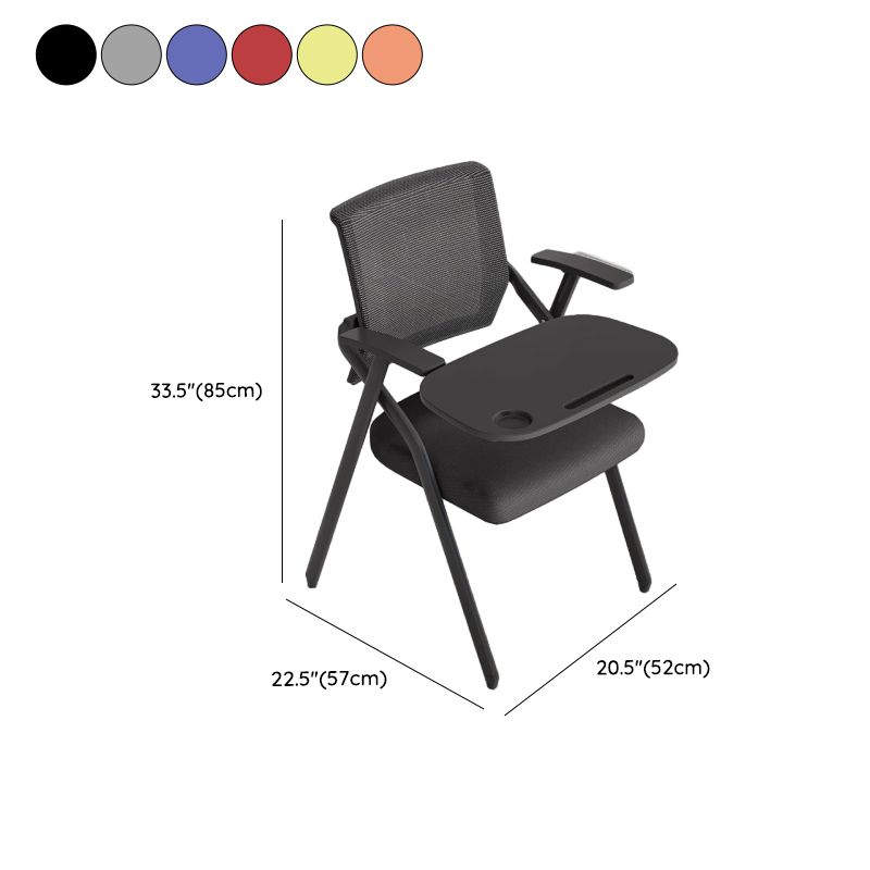 Multipurpose Chair with Exposed Back and Handrail, Foldable Coal Metal Frame, 1 Chair for Tile Flooring