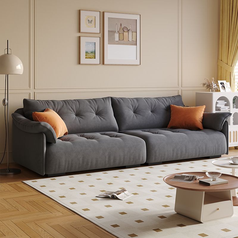 Drawing Room Standard Sofa in Midnight Black/Amber Color/Off-White with Armrest