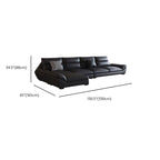 Contemporary Modern Solid Color Scratch-durable/Water Resistant Standard/Single Sofa in Midnight Black, Seats 3/5/4 with 2/1 Pillows