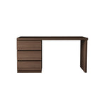 Trendy Rectangular Laminate Writing Table in Midnight Black/Auburn/Cream with Drawers and Reversible Corner