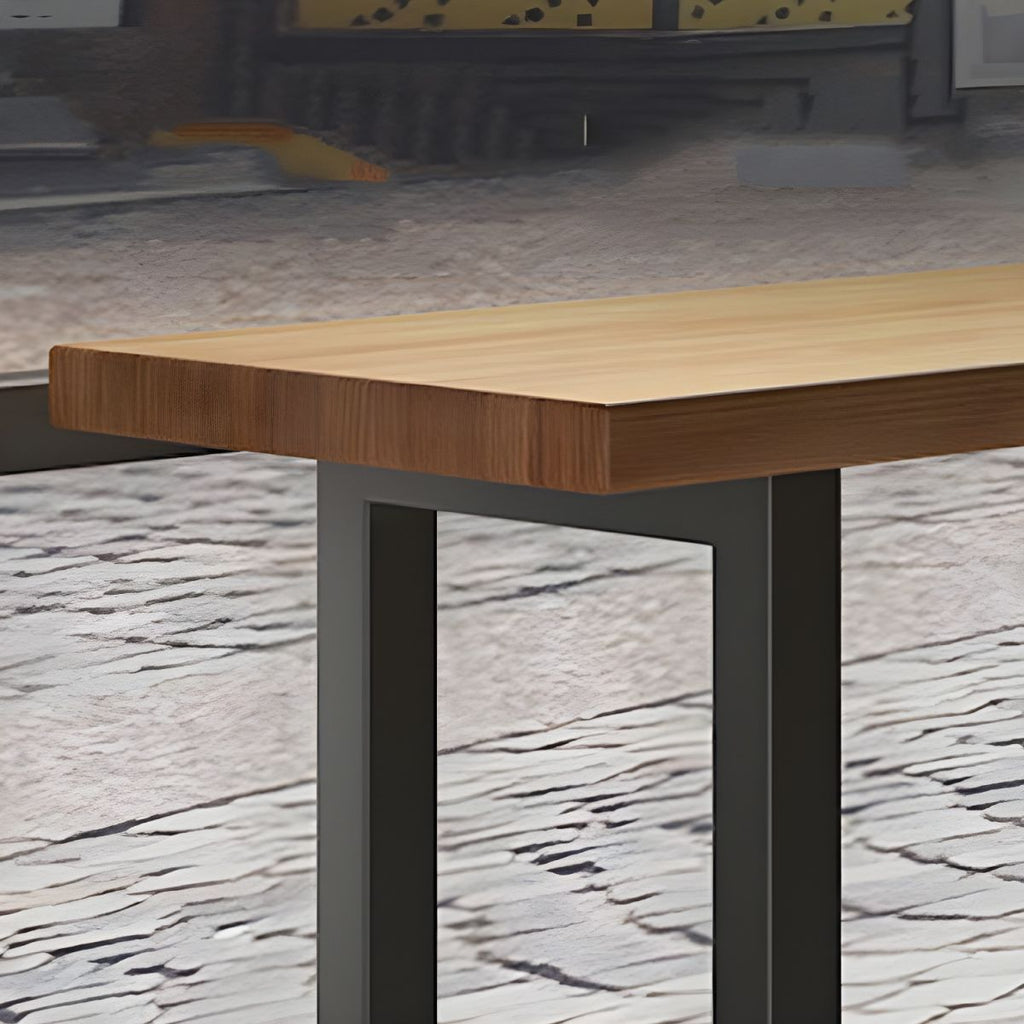 Modern 1/7 Pieces Bar Table Set Rectangle Wood Counter Table with High Stools for Cafe