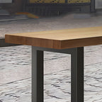 Modern 1/7 Pieces Bar Table Set Rectangle Wood Counter Table with High Stools for Cafe