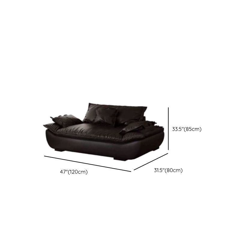 Contemporary Modern Solid Color Stain Resistant Standard Sofa/Single Sofa in Midnight Black with Seats 4/Seats 3/2-seater and 2 Pillows