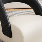 Modish Square Solid Color Standard Ottoman in Pu Leather with Black/Cocoa/Beige Upholstery and Caster Wheels