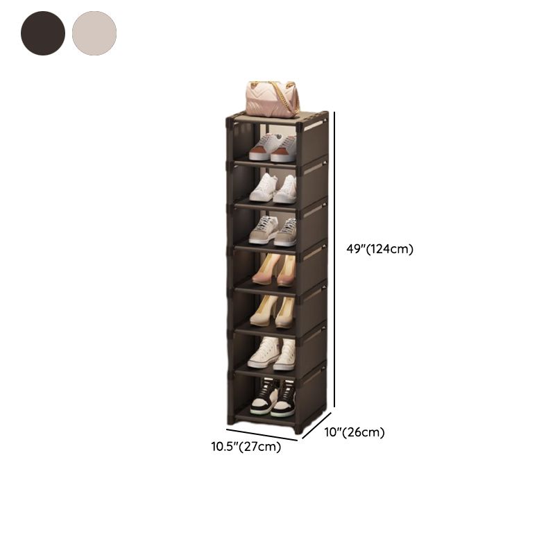Art Deco Polymerized Material Rectangle Shoe Rack with 8/7/6 Shelves for 1-20 Pairs in Drawing Room