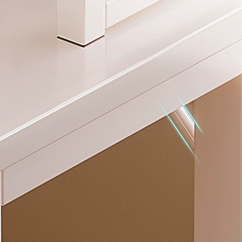 Ergonomic L-Shape Desk with Distortion-resistant Trestle Base, Includes Exterior Shelf and Desk Return, Engineered Wood Top