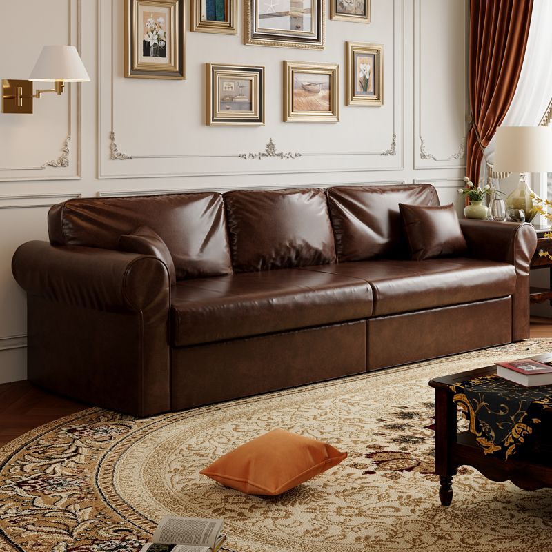 Modish Solid Color Stain Resistant Standard Sofa in Black/Jade Green/Taupe for 4-seater/5 Person with 2 Pillows