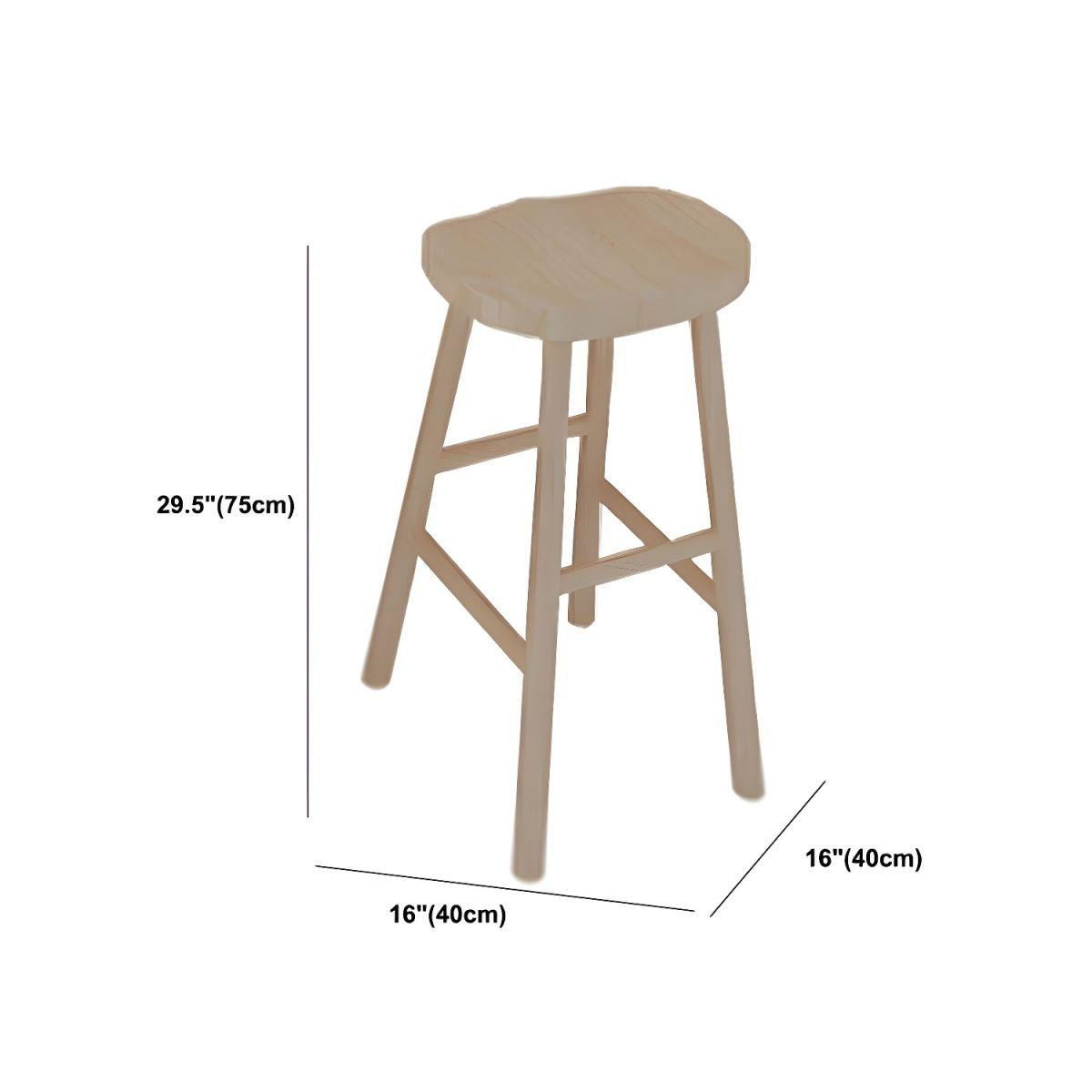 Modern Rectangle Solid Wood Bar Table Set 1/7 Pieces Counter Table with Backless Stools