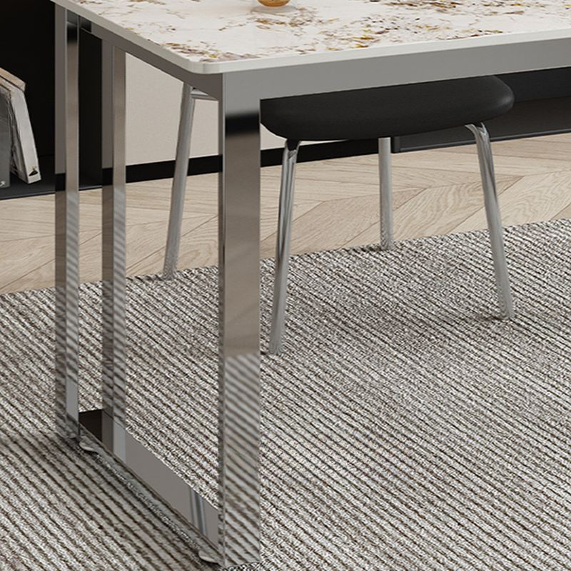 Easy Assembly Writing Desk with Heat Resistant Sleigh Base, Light Gray/Chalk Slate Top, Unattached with Foot Pad