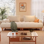 Stylish Flannel Standard Sofa in Dove Grey/Sage/Amber Color with Armrest