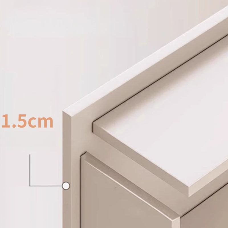 Chalk Modish Large/Standard Makeup Vanity with Laminate Table Top and 6/3 Drawers