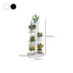 1 Piece 3 Tiers/4 Tiers/5 Tiers Rectangle Metal Plant Rack with White/Black 3 Shelves/4 Shelves/5 Shelves and Solid Base