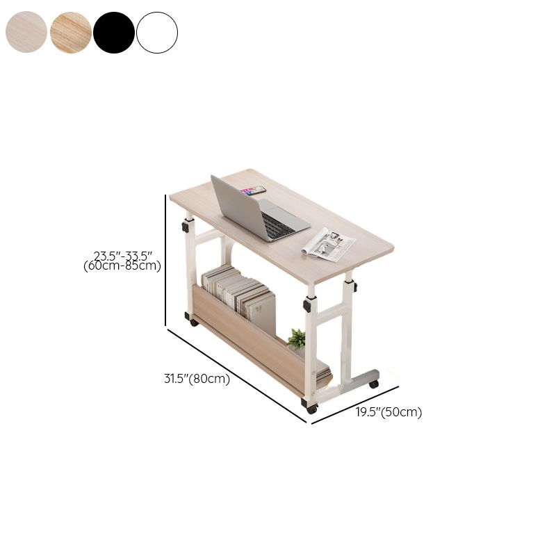 Trendy Engineered Wood Laptop Cart with Flexible Height, Casters, and Shelves