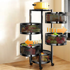 Square/Round Portable Center with Alloy Countertop and Basket, Available in 4/3 Baskets