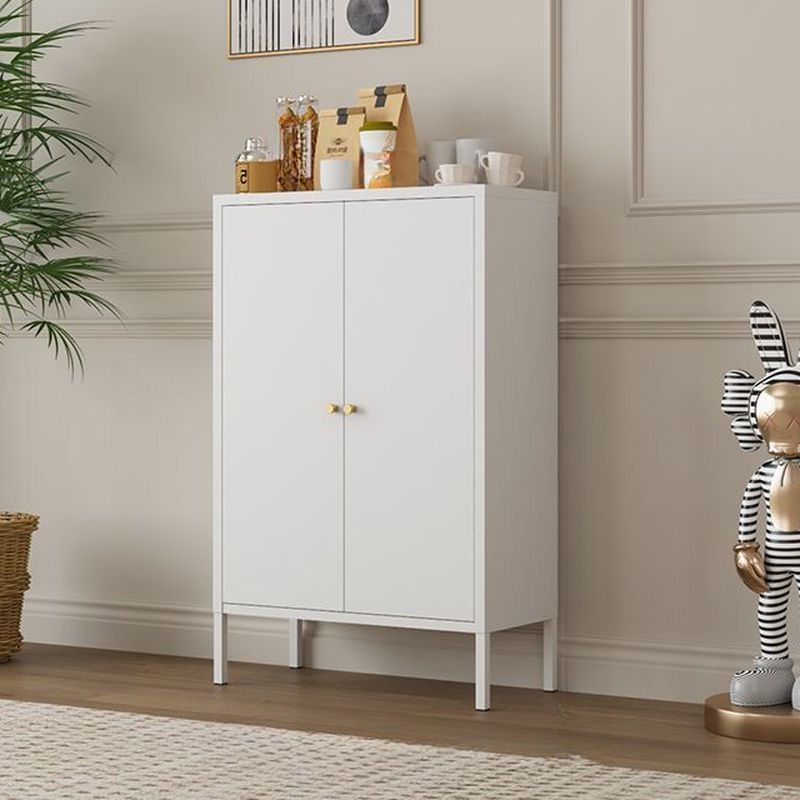 Art Deco Narrow Sideboard with Larder Storage, Alloy Countertop, Flexible Shelf, and 2 Doors