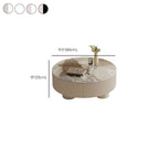 Simplistic Single Slate Side Table with Tripod Base in Chalk Circular Design and 2 Drawers