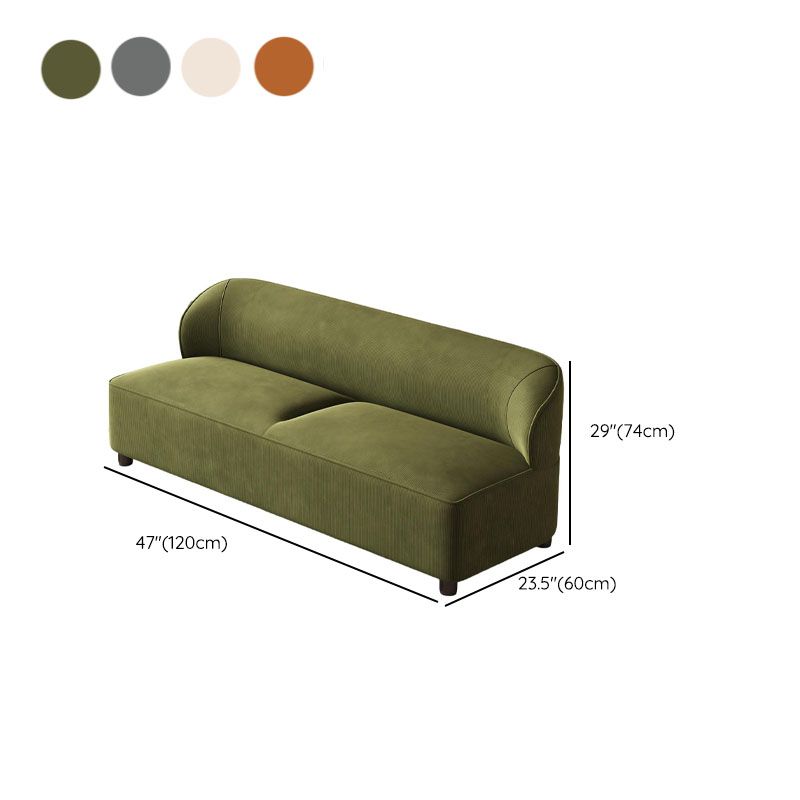 Trendy Solid Color Stain Resistant Loveseat in Emerald Green/Auburn/Beige for 2 People