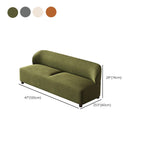 Trendy Solid Color Stain Resistant Loveseat in Emerald Green/Auburn/Beige for 2 People