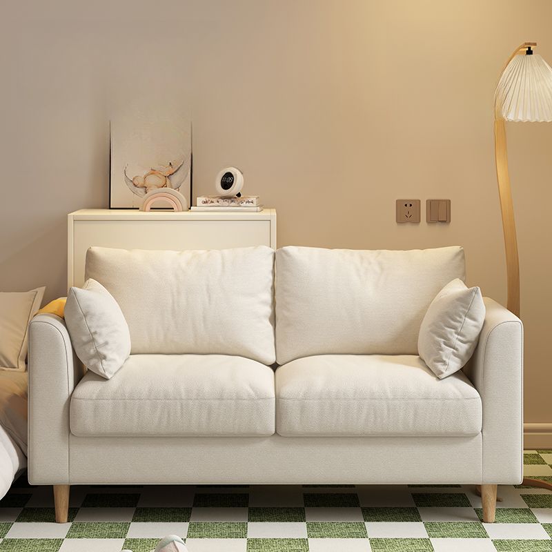 Flannel Loveseat in Light Gray/Navy Blue/Cream with Armrest