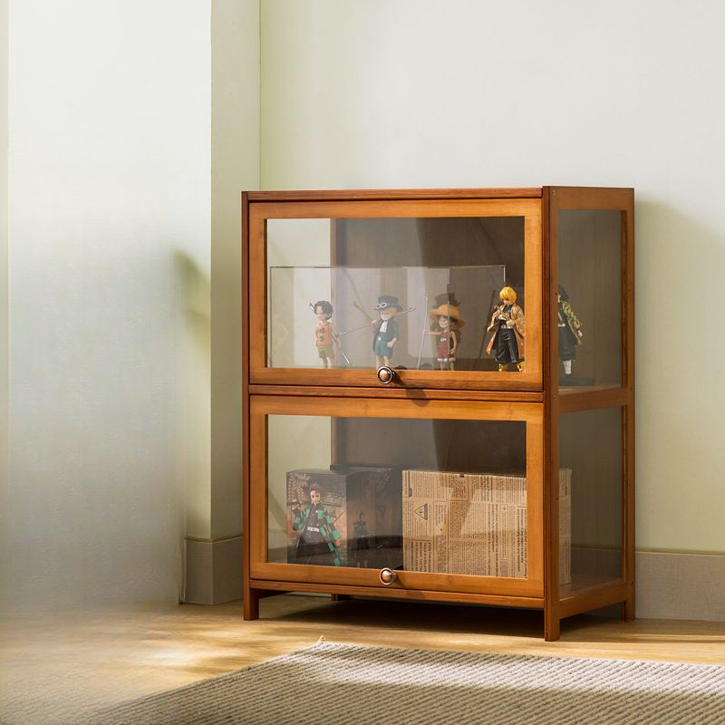 Bambusa Flooring Curio Cabinet with Stockroom, 4 Cabinets/3 Cabinets/2 Cabinets, 4 Shelves/3 Shelves/2 Shelves, 4 Doors/3 Doors/2 Doors