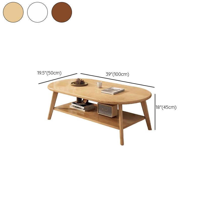 Oval Laminate Board Game Coffee Table with Stockroom and 1 Shelf