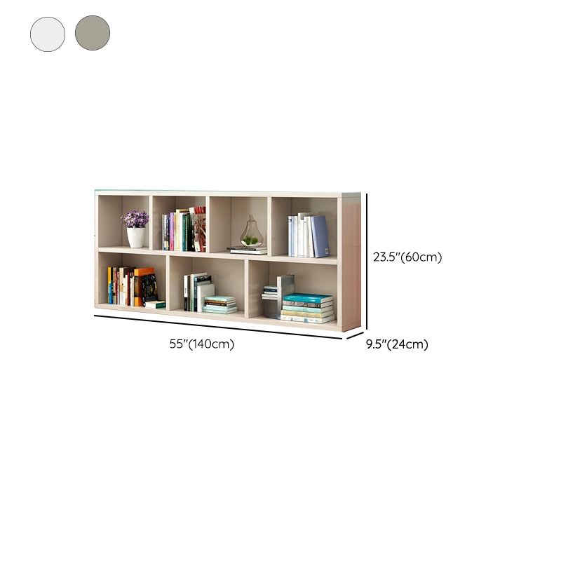 Modern Horizontal/Vertical Cubes Storage in Wood with Closed Back and 3-Shelf/4 Shelves