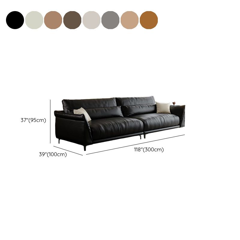 Drawing Room Standard Sofa in Pu Leather/Flannel with Blush/Mocha/Amber Color and Armrest