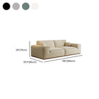 Contemporary Modern Solid Color Scratch-durable Sofa in Flannel with Midnight Black/Gray/Olive Green Upholstery, Seats 5/4/3 with 2 Pillows