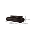 Contemporary Modern Solid Color Stain Resistant Standard Sofa/Single Sofa in Midnight Black with Seats 4/Seats 3/2-seater and 2 Pillows