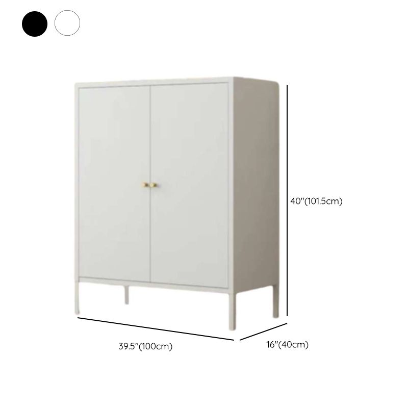 Art Deco Narrow Sideboard with Larder Storage, Alloy Countertop, Flexible Shelf, and 2 Doors
