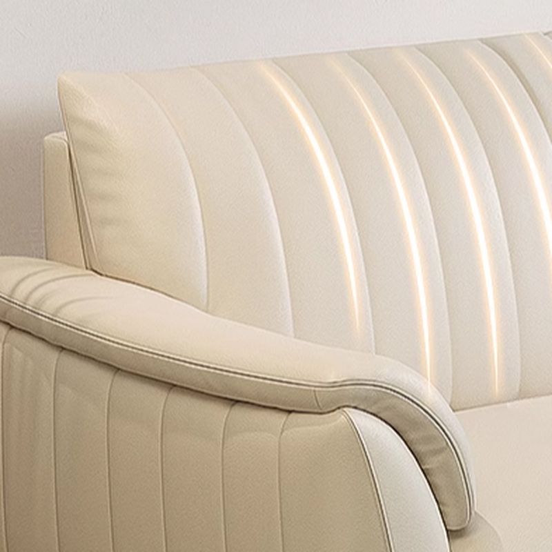 Tear Resistant Standard Sofa/Loveseat/Single Sofa in Leather with White Upholstery