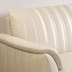 Tear Resistant Standard Sofa/Loveseat/Single Sofa in Leather with White Upholstery