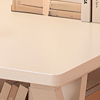 Writing Desk with Storage, Abrasion Resistance, Sleigh Base with Exterior Shelf in Ink/Chalk/Natural, Unattached Hutch Option