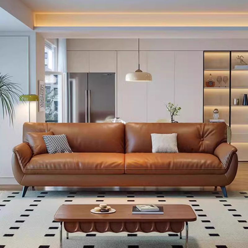 Drawing Room Tear Resistant Standard/Single Sofa in Amber Color with Armrest and 3 Pillows