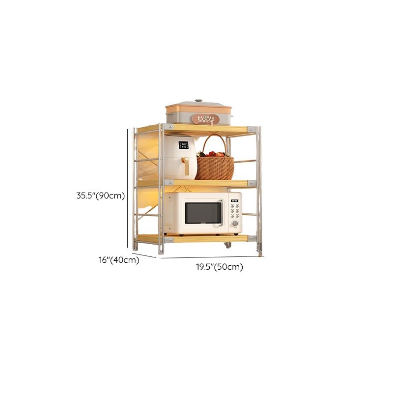 Unfinished Contemporary Standard Baker's Rack with Butcher Rack, Steel Frame, and Manufactured Wood Shelves