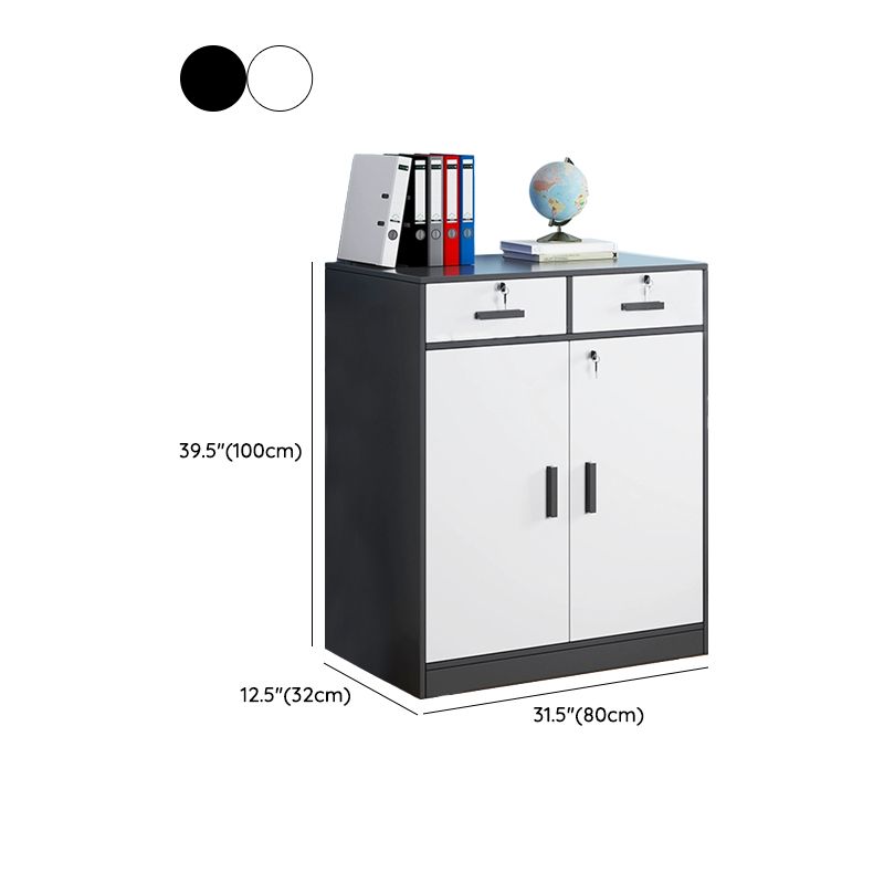 Modern Lockable Wood Filing Cabinet with Key Lock & Drawer / Cabinet