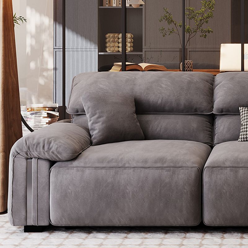 Water Resistant Midnight Black/Ivory/Ecru Solid Color Standard Sofa with 4 Pillows for Seats 2 in a Modern Simple Style