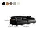 Modish Solid Color Stain Resistant Standard Sofa in Black/Light Gray/Coffee with 2 Pillows, Available in 4-seater/5 Person/3-seater