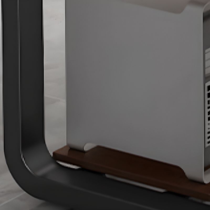 Cocoa Rectangular Steel Desk with Scratch Resistant Toboggan Base, CPU Storage, Cable Management, and Front Splash