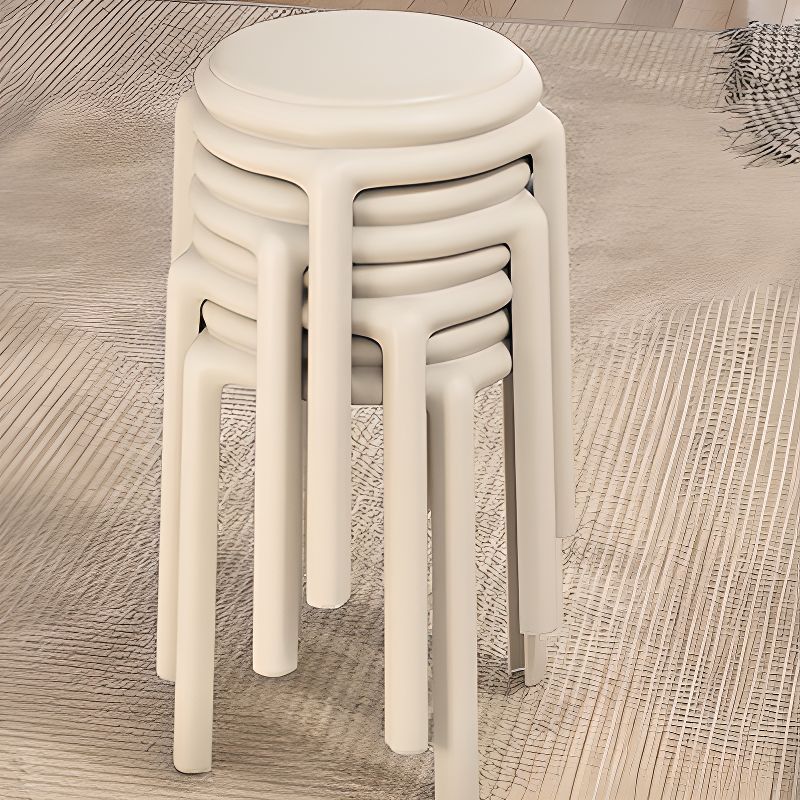 Upholstered Synthetic Material Backless Stool with Upholstered Seat