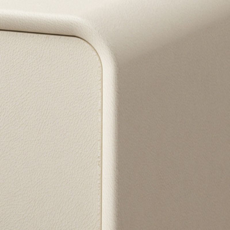 Modish Nightstand With Drawer Organization, 2 Drawers, Pleather Countertop, and Leg