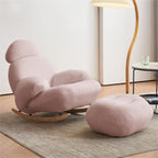 Rocking Chair Couch with Round Arm, Ottoman, Rear Back, Stationary