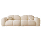 Trendy Solid Color Stain Resistant Standard Sofa in Grey/Taupe/Amber Color with Arm, 4-seater/Seats 3 and 2 Pillows