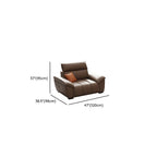 Tear Resistant Standard Sofa in Full Grain Leather with Mocha Upholstery