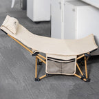 Solid Color Arm Recliner in Beige, Space-saving Design with Alloy Frame, Standard Base, Pocket Storage, and Removable Back