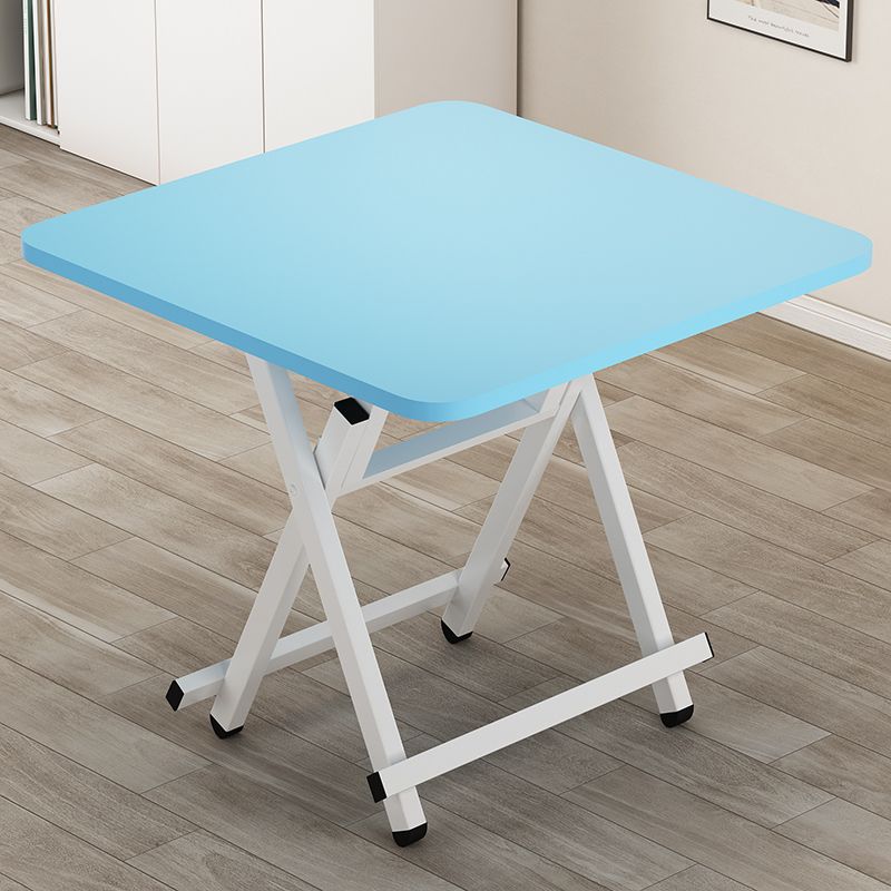 Composite Wood Dining Table with Crossed Legs, Foldable Square Top for 2-seater