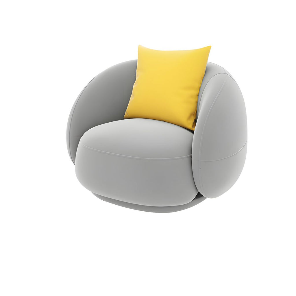 Contemporary Tight Back Settee Bench Curved Settee Couch in Grey/white