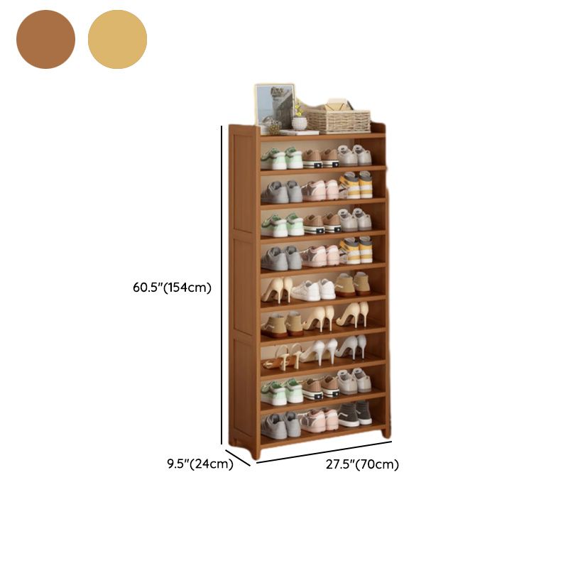 Art Deco Bambusa Rectangle Shoe Rack with 8/11/10 Shelves, Floor Mounted for 21-30 Pairs in Drawing Room