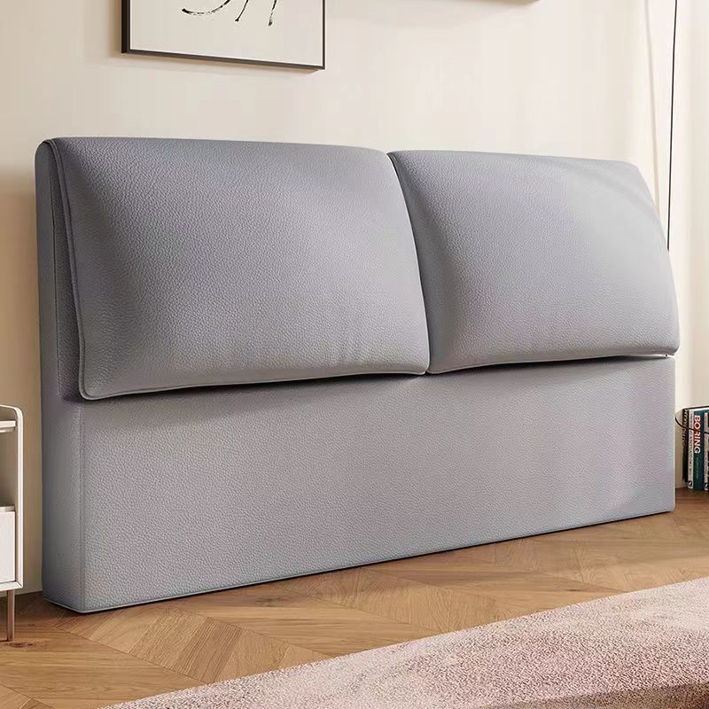 Trendy Panel Headboard in Natural Wood with No Distressing, Rectangle Shape for King/Queen/Full Bed, Cotton Upholstery, Standard Height